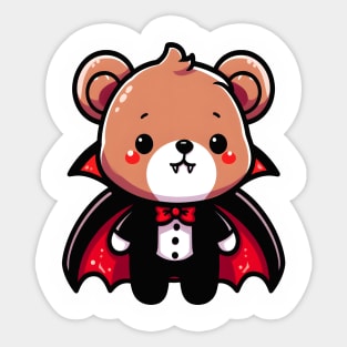 Cute Bear Vampire Halloween Kawaii Sticker